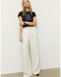 Stradivarius - Soepelvallende Broek Van Linnenmix - Lyst