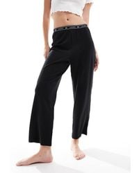 Lacoste - Pantaloni Del Pigiama Neri Con Logo - Lyst