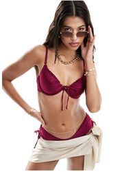 Boux Avenue - Ibiza - top bikini color prugna con ferretto e occhielli con laccetti - Lyst