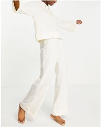 Pieces Lounge Wide Leg Trousers Co-ord - White