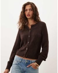 Abercrombie & Fitch - Knitted Crew Neck Cardigan - Lyst