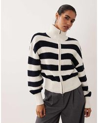 Gina Tricot - Rich Cotton Knitted Zip Cardigan - Lyst