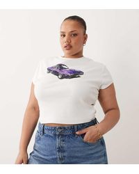 ASOS - Asos Design Curve Baby Tee With Purple Car Graphic - Lyst