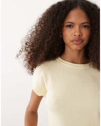 Mango - Knitted Short Sleeve Top - Lyst
