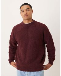 ASOS - Pull ultra-oversize en maille bouclée - bordeaux - Lyst