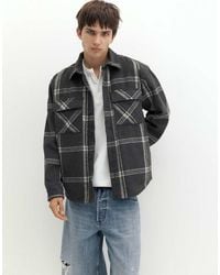 Pull&Bear - Checked Long Sleeve Overshirt - Lyst