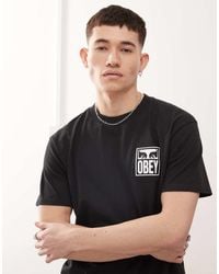 Obey - Icon Logo Eye Graphic T-shirt With Back Print - Lyst