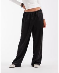 ONLY - Wide Leg Satin Trousers - Lyst