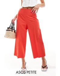 ASOS - Asos design petite - pantaloni culotte sartoriali rossi - Lyst