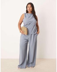 ASOS - Curve Tailored Relaxed Straight Leg Trousers Co-ord - Lyst