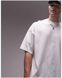 TOPMAN - T-shirt super oversize bianca - Lyst