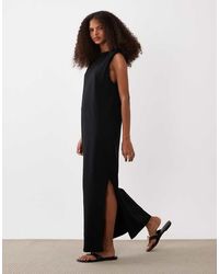 ASOS - Shoulder Pad T-shirt Midi Dress - Lyst