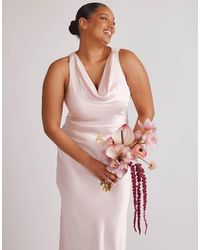 Six Stories - Cowl Front Satin Bridesmaid Dress - Lyst