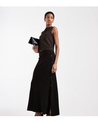 Vero Moda - Ribbed Knitted Button Side Midi Skirt - Lyst