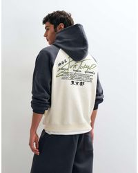 ASOS - Oversized Hood With Contrast Raglan With Acid Wash And Print - Lyst