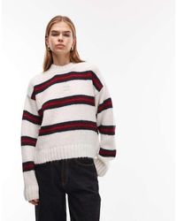 Tommy Hilfiger - Jersey Blanco A Rayas De Punto Mullido De - Lyst