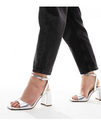 ASOS - Wide Fit Hotel Barely There Block Heeled Sandals - Lyst