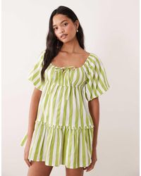 Wednesday's Girl - Striped Mini Smock Dress - Lyst