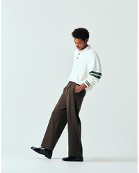 ASOS - Smart Wide Leg Double Pleated Trousers With Exposed Button - Lyst