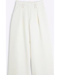 River Island - Broek Met Wijde Pijpen En Hoge Taille - Lyst