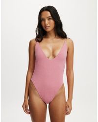 Cotton On - Tie Back Strappy One Piece Brazilian - Lyst