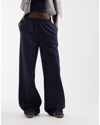 ASOS - Asos design tall jogger jambe large en molleton gratté marine - Lyst