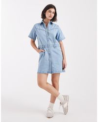 Levi's - Logan Western Denim Mini Dress - Lyst