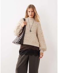 Monki - – strukturierter oversize-strickpullover - Lyst
