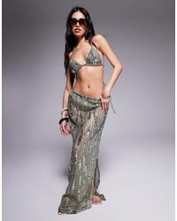 South Beach - Mesh Sequin Maxi Beach Skirt - Lyst