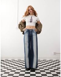 Cheap Monday - Poser Mid Rise Wide Leg Skater Jeans With Extreme Spray - Lyst