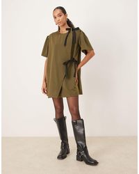Ghospell Drawstring Mini Dress in Green | Lyst Ghospell Drawstring Mini Dress in Green | Lyst