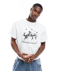 Reclaimed (vintage) - T-shirt unisex bianca con stampa di cowboy al rodeo - Lyst