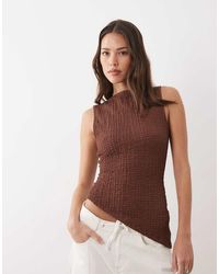 ASOS - Textured Open Back Top With Tie Detail - Lyst