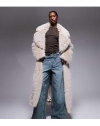 The Frolic - Exclusive Faux Fur Maxi Oversized Collar Maxi Coat - Lyst