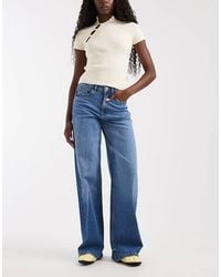 Noisy May - Kenzie Mid Rise Wide Leg Jeans - Lyst