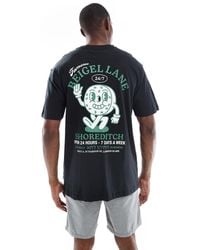 Only & Sons - Camiseta Negra Extragrande Con Estampado De Bagel En La Espalda De -Negro - Lyst