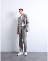 TOPMAN - Herringbone Relaxed Trousers - Lyst