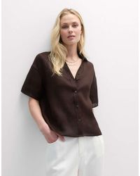 Intimissimi - Plain-Weave Linen Short-Sleeved Shirt - Lyst