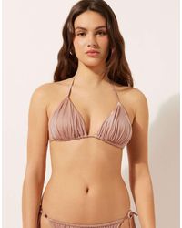 Calzedonia - Calzendonia Triangle Bikini Top Shiny Satin - Lyst
