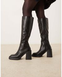 Raid - Botas Por La Rodilla Negras Con Tacón Grueso Adilah De -Negro - Lyst