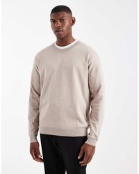 ASOS - Ruimvallend Gebreid T-Shirt Met Lange Mouwen En Ronde Hals - Lyst