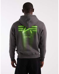 Alpha Industries - Hoodie With Spray Paint Backprint - Lyst