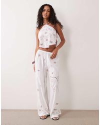 ASOS - Nienna Beach Embroidered Trouser - Lyst