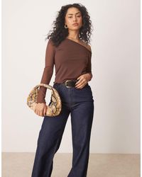 ASOS - Mesh Asymmetric Top With Babylock Hem - Lyst