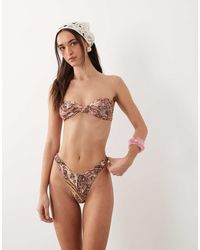 Miss Selfridge - V Front High Leg Bikini Bottom - Lyst