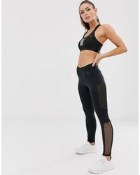 adidas training three stripe leggings in dark pink