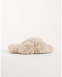 Boux Avenue - Cross Band Fluffy Slipper - Lyst