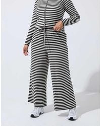 Yours Clothing - Stripe Wide Leg Trousers - Lyst