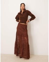 ASOS - – gestufter maxirock aus spitze - Lyst
