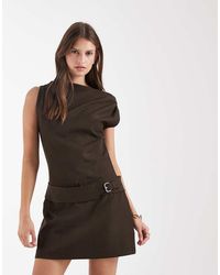 laagam - Zola Short Sleeve Belted Mini Dress - Lyst